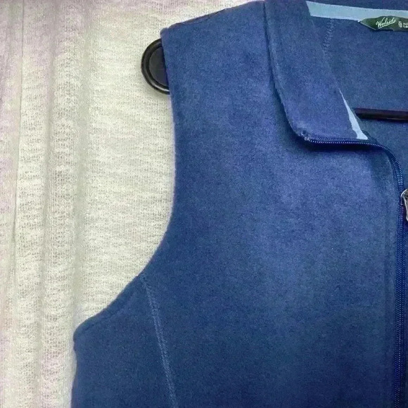 Woolrich Women's 'Andes' Marine Blue Full Zip Fleece Vest Pockets XL Petite - Picture 5 of 14